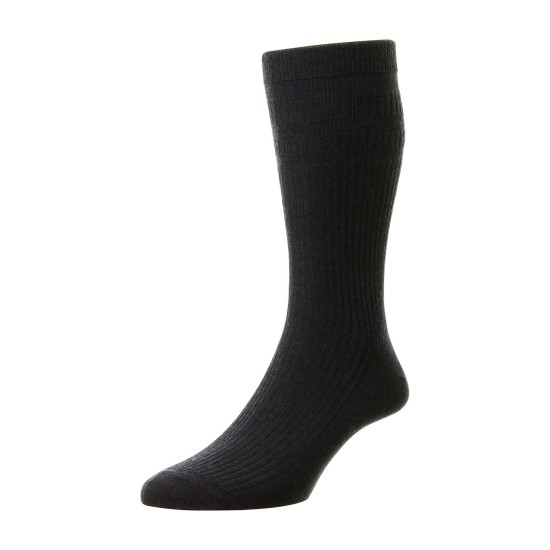 HJ Hall Wool Soft Top Sock Navy
