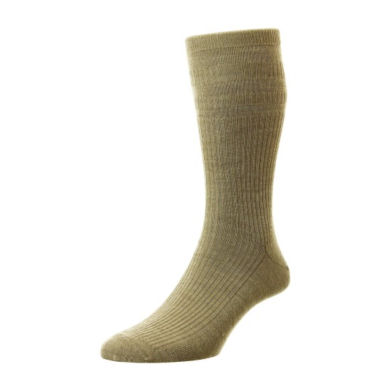 HJ Hall Wool Soft Top Sock Taupe