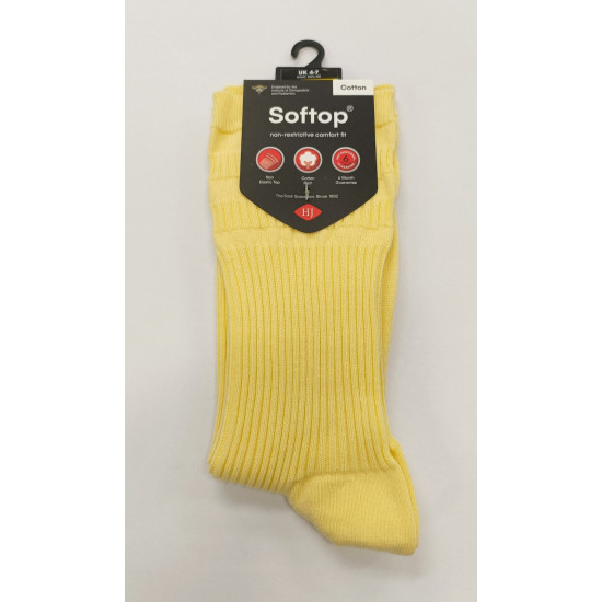 HJ Soft Top Cotton Rich Socks Pale Yellow