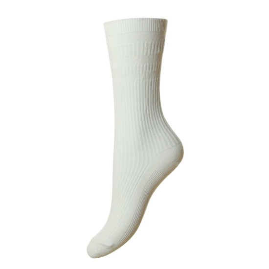 HJ Soft Top Cotton Rich Socks White