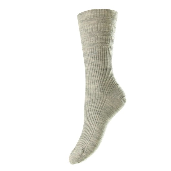 HJ Soft Top Wool Rich Socks Lt Grey