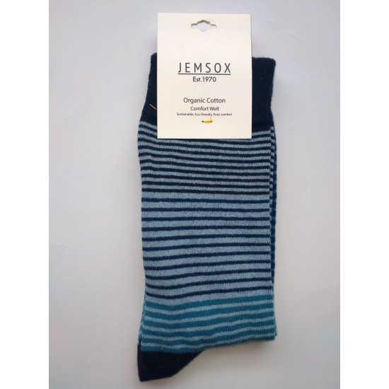Jemsox Organic Cotton Fine Stripe Blue