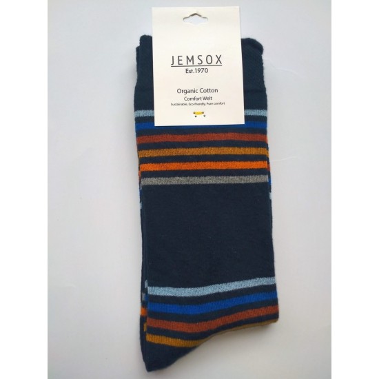 Jemsox Organic Cotton Multi Stripe Ochre