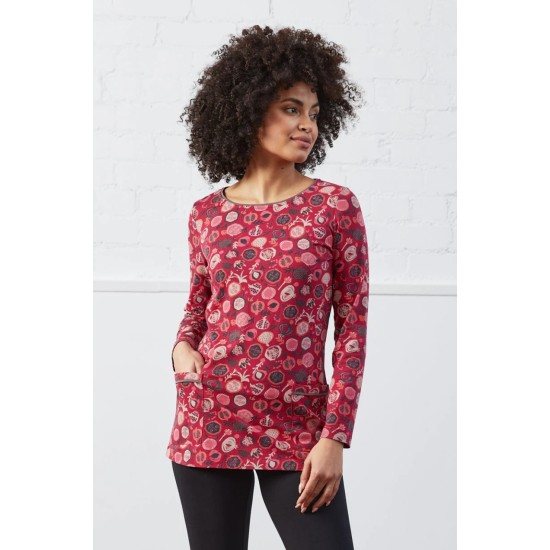 Jersey Pocket Top - Crimson 