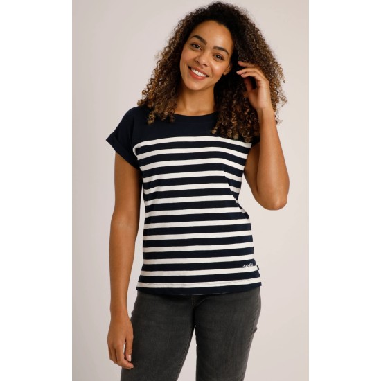 Jolli Organic Stripe Tee- Navy