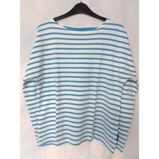 Kio Batwing Top- Cream/Blue