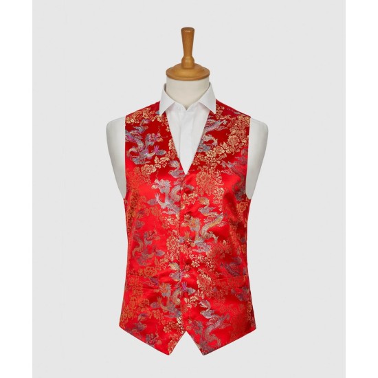 LA Smith Fancy Waistcoat- Red