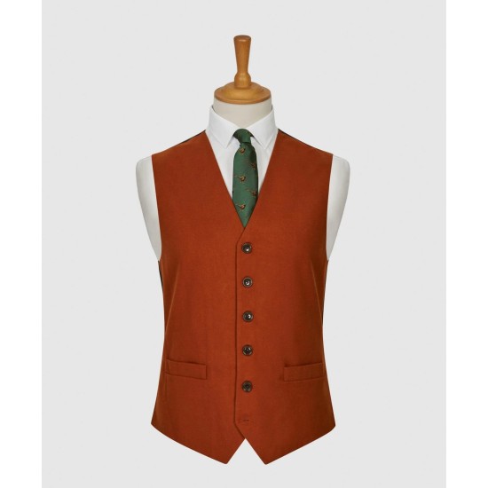 LA Smith Plain Country Waistcoat- Rust