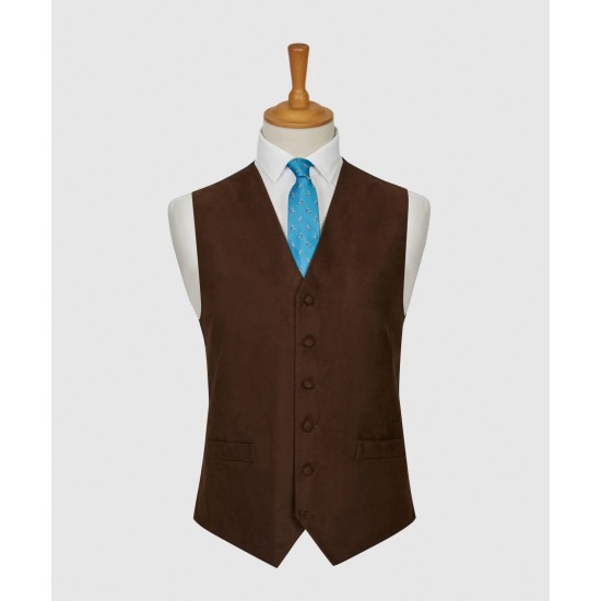 LA Smith Suede look Waistcoat- Brown (DIS)