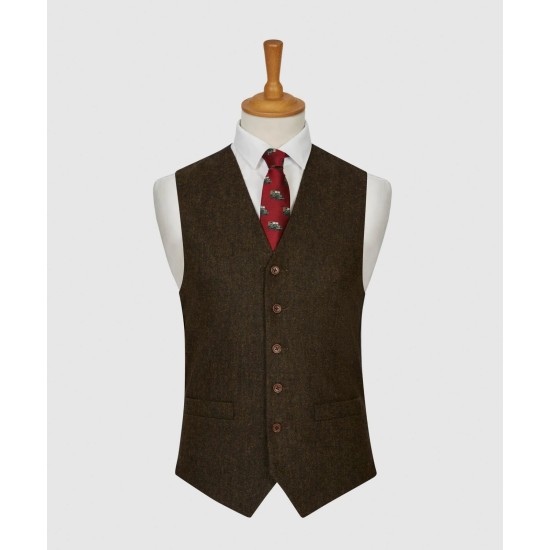 LA Smith Wool Waistcoat- Brown