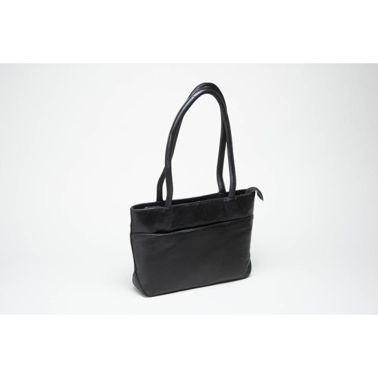 Leather Shoulder Bag - Black