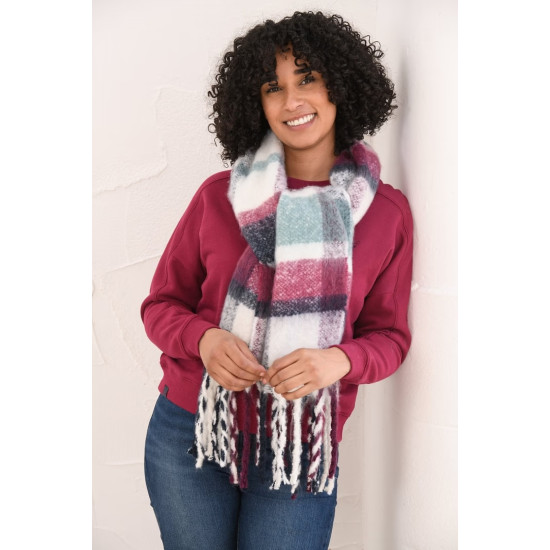 Lighthouse Scarf -Duck Egg/Berry/Navy