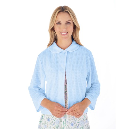 Lightweight Waffle Bed Jacket- Blue