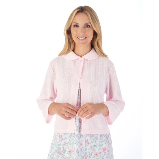Lightweight Waffle Bed Jacket- Pink