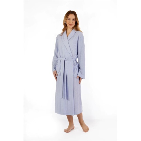 Lightweight Waffle Wrap D/Gown- Blue