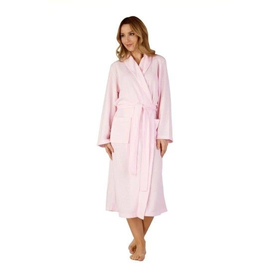 Lightweight Waffle Wrap D/Gown- Pink