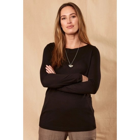 Long Sleeve Ecovero Top- Black