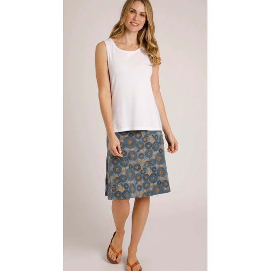 Malmo Printed Skirt- Blue Mirage