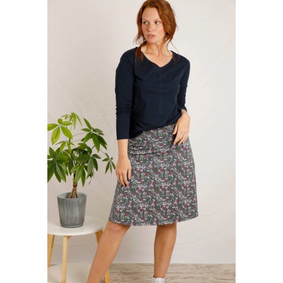 Malmo Printed Skirt- Navy