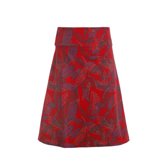 Malmo Printed Skirt- Rich Red