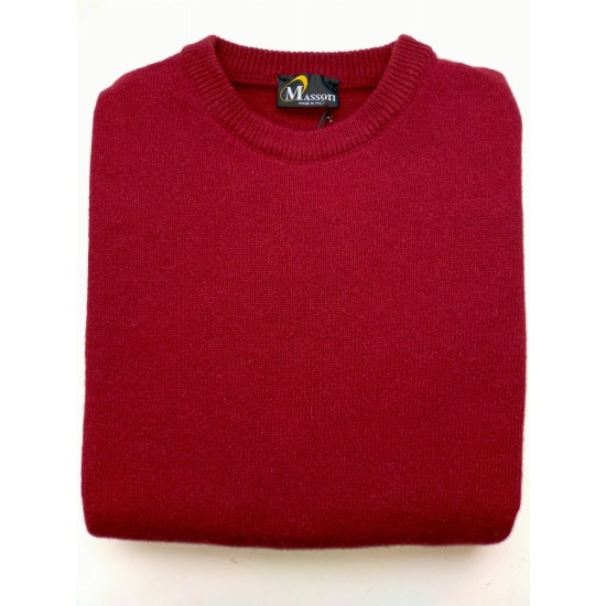 Massoti 100% Lambswool Crew Burgundy