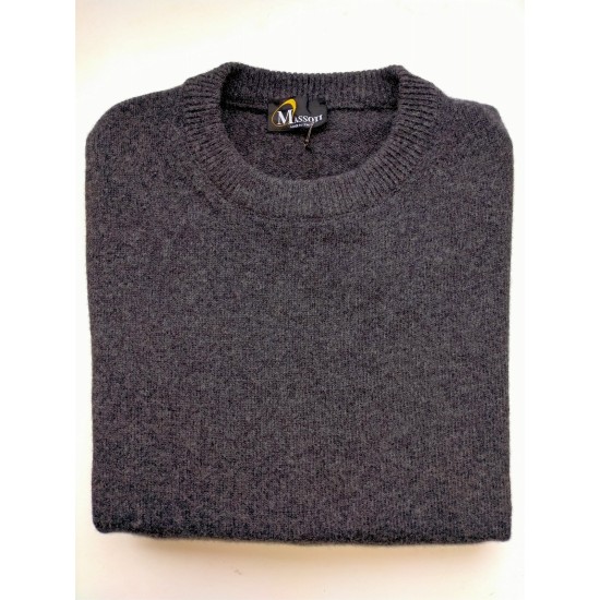 Massoti 100% Lambswool Crew Charcoal