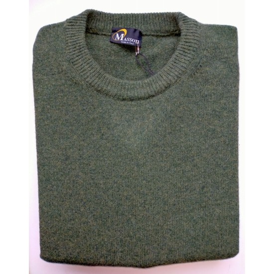 Massoti 100% Lambswool Crew Forest
