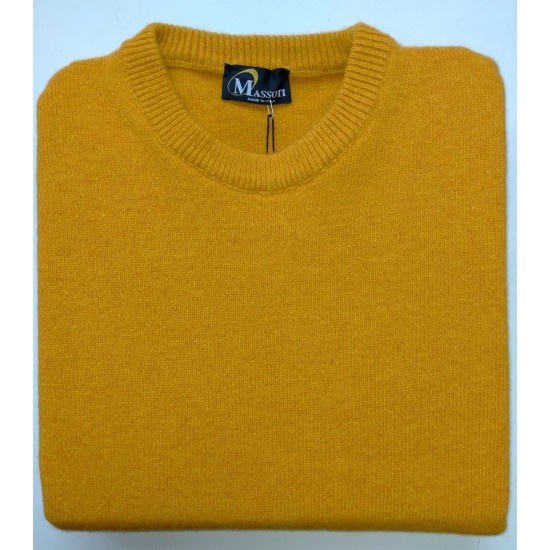 Massoti 100% Lambswool Crew Mustard