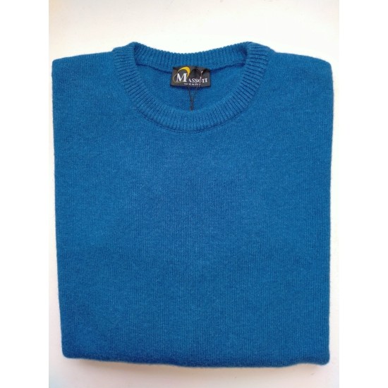Massoti 100% Lambswool Crew Royal Blue