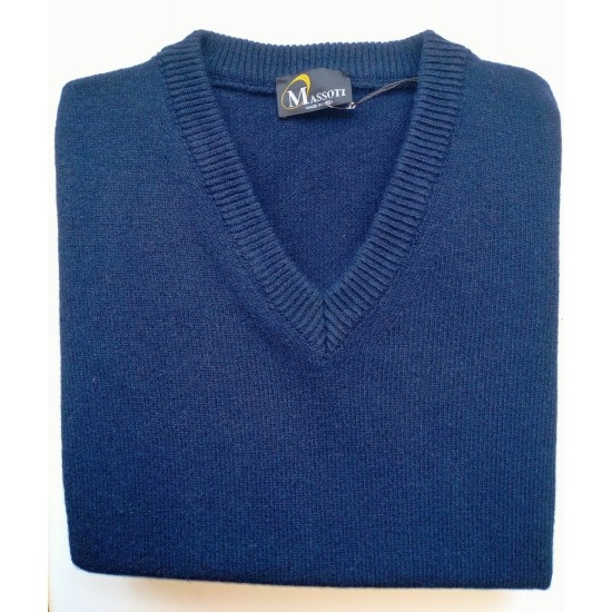 Massoti 100% Lambswool V Navy