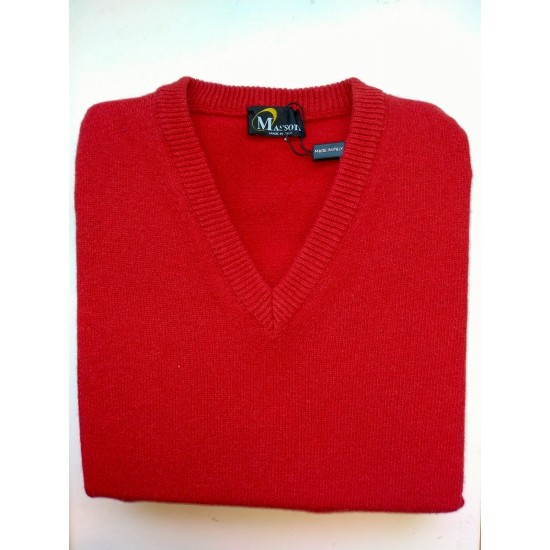 Massoti 100% Lambswool V Poppy