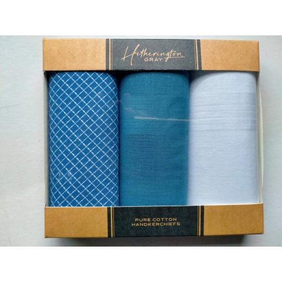 Mens 3 Pk Patterned & Dyed Handkerchiefs Asstd