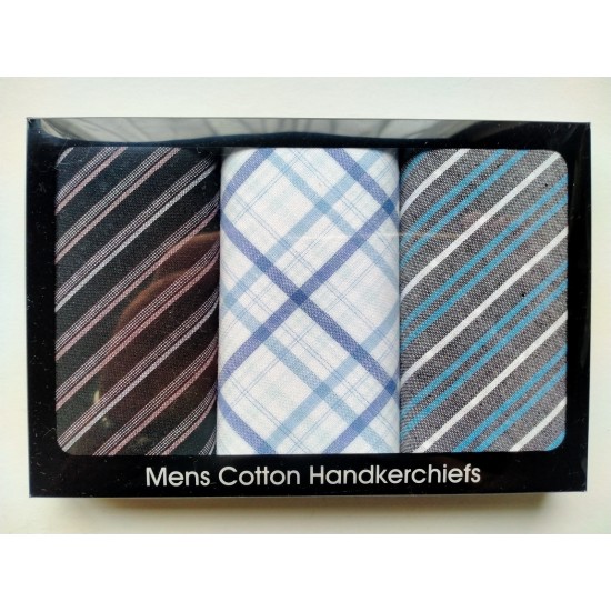Mens 3 Pk Patterned Handkerchiefs