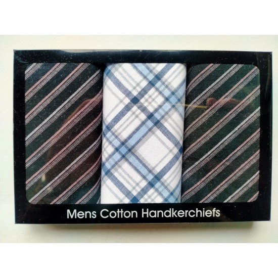 Mens 3 Pk Patterned Handkerchiefs