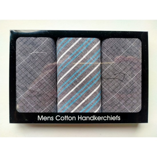 Mens 3 Pk Patterned Handkerchiefs