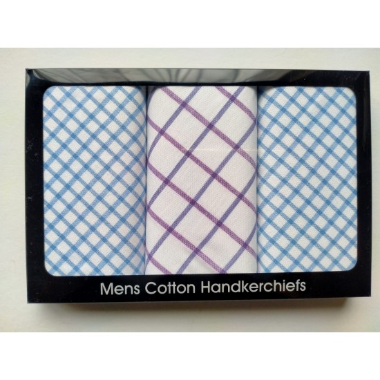 Mens 3 Pk Patterned Handkerchiefs