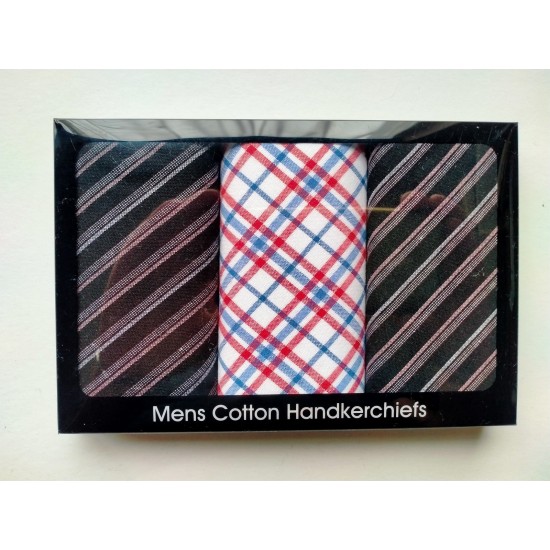 Mens 3 Pk Patterned Handkerchiefs