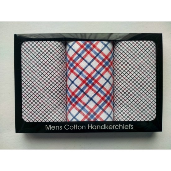 Mens 3 Pk Patterned Handkerchiefs