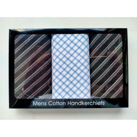 Mens 3 Pk Patterned Handkerchiefs