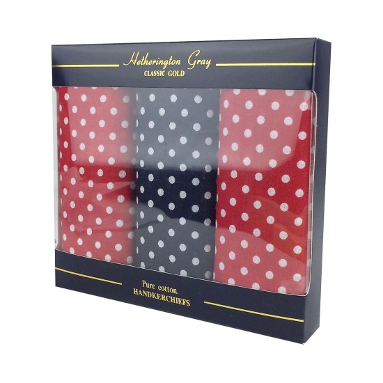 Mens 3Pack Supersize Spot Handkerchiefs