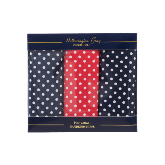 Mens 3Pack Supersize Spot Handkerchiefs