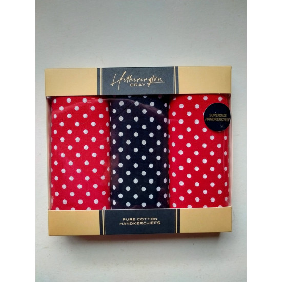 Mens 3 Pack Supersize Spot Handkerchiefs