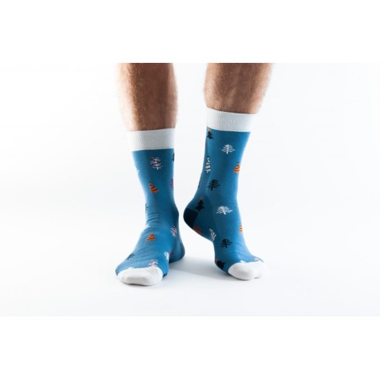 Doris & Dude Socks Dk Blue Trees