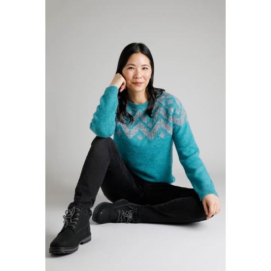 Miska- Eco Fairisle Jumper - Petrol Blue