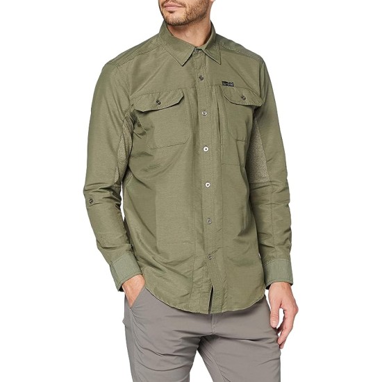 Wrangler Mixed Material Shirt Dusty Olive