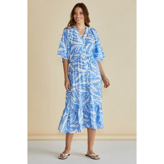 Moxie Dress Blue Abstract