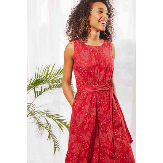 Nalani Printed Jumpsuit- Chilli Red