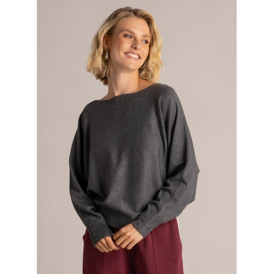 Nanou Batwing Jumper- Dark Grey Mel