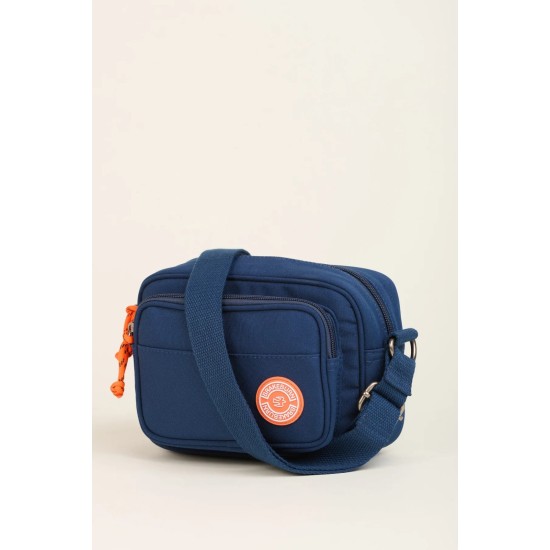 Navy & Orange Camera Cross Body Bag