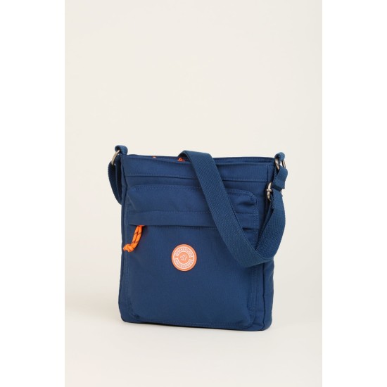 Navy & Orange Large Cross Body Bag